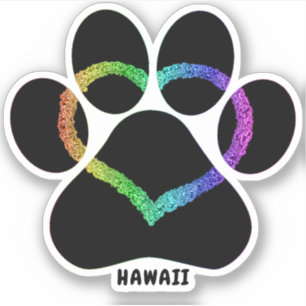 Hawaii Kitty Liebe Rainbow Aufkleber
