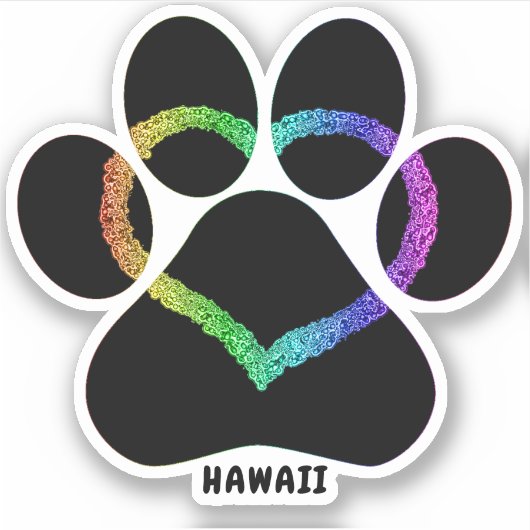 Hawaii Kitty Liebe Rainbow Aufkleber (Vorderseite)