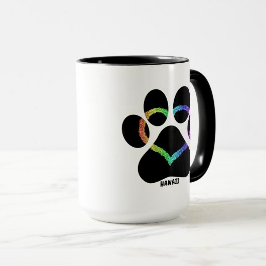 Hawaii Kitty Liebe Rainbow Tasse (VorderseiteRechts)
