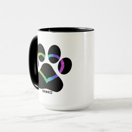 Hawaii Kitty Liebe Rainbow Tasse (Vorderseite Links)