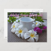 Hawaii Kona Kaffee und Plumerias Postkarte (Vorne/Hinten)