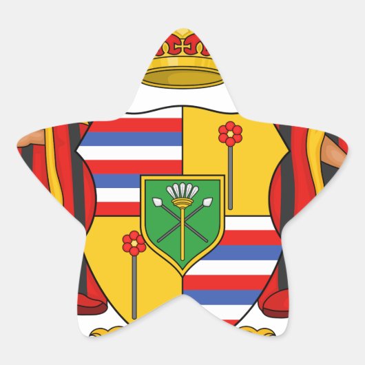 Hawaii-Königliche Wappen Stern-Aufkleber (Vorderseite)