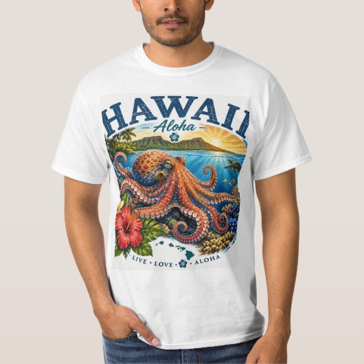 Hawaii Krake T-Shirt (Vorderseite)