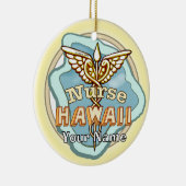 Hawaii Krankenpfleger Caduceus Keramik Ornament (Rechts)