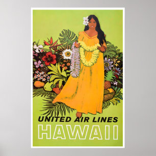 Hawaii Kunst Hawaiianischer Druck United Reiseplak Poster