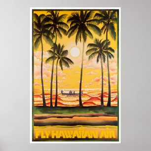 Hawaii-Kunstposter Hawaiian Air Travel Poster