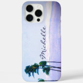 Hawaii Küstenpalmen Lila Gebirge Name Case-Mate iPhone Hülle (Rückseite)