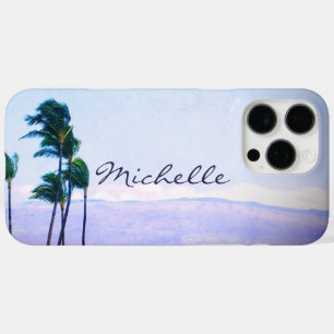 Hawaii Küstenpalmen Lila Gebirge Name iPhone 16 Pro Max Hülle