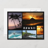 Hawaii-Landschaften, schwarze Bilderrahmen Postkarte (Vorne/Hinten)