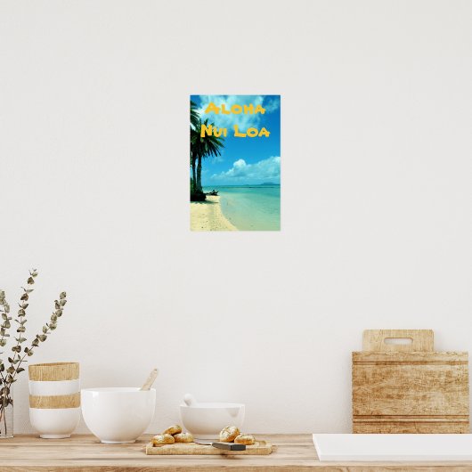 Hawaii Landschaftlich Tropical Beach Poster (Küche)