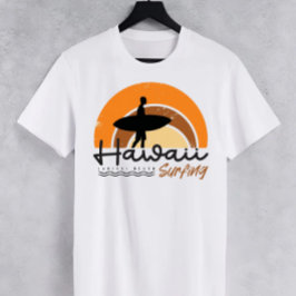 Hawaii Lanikai Beach Surfing T - Shirt