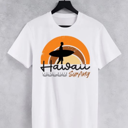 Hawaii Lanikai Beach Surfing T - Shirt