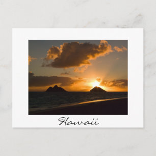 Hawaii Lanikai Sonnenaufgang Weißer Text Postkarte