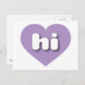 Hawaii lavenheart - I Liebe hi Postkarte (Vorne/Hinten)