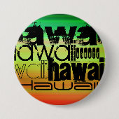 Hawaii; lebhaft grün, orange und gelb button (Vorderseite)