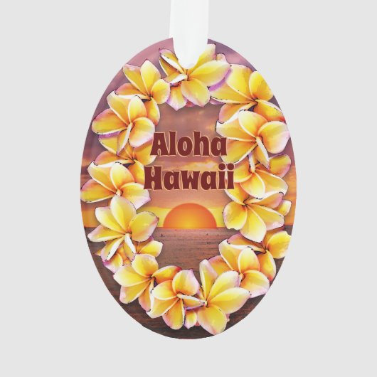 Hawai'i Lei mit Aloha Acrylic Ornament (Rückseite)