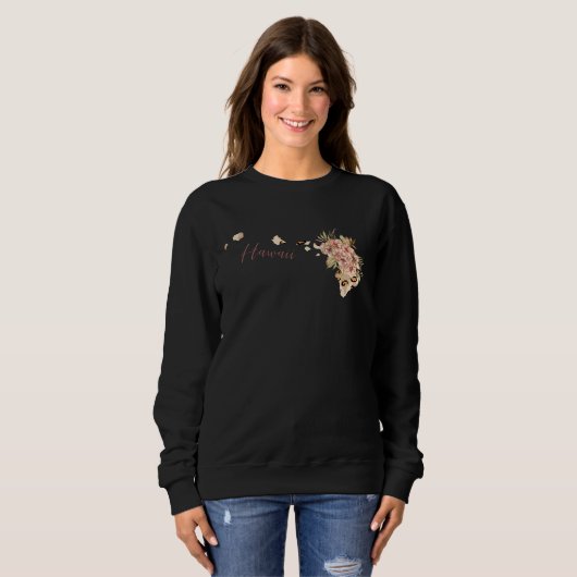 Hawaii Leopard Pattern Map Leo State Of Hawaii Sweatshirt (Vorne ganz)
