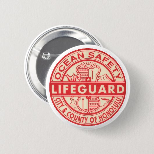 Hawaii Lifeguard-Logo Button (Vorne & Hinten)