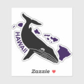 Hawaii Lila Islands Humpback Sticker (Blatt)
