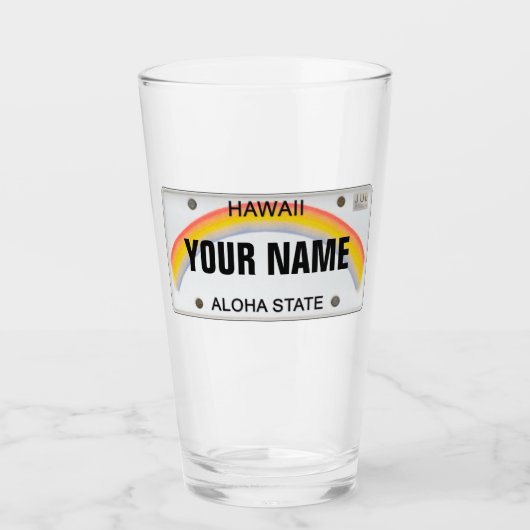 Hawaii-Lizenzschild (anpassbar) Glas (Vorderseite)
