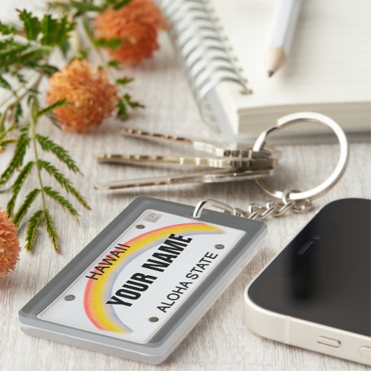 Hawaii-Lizenzschild (anpassbar) Schlüsselanhänger (Vorderseite rechts)