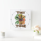 Hawaii Luau Tiki Time Quadratische Wanduhr (Zuhause)