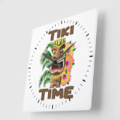 Hawaii Luau Tiki Time Quadratische Wanduhr (Winkel)