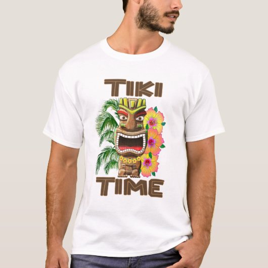 Hawaii Luau Tiki Time T-Shirt (Vorderseite)