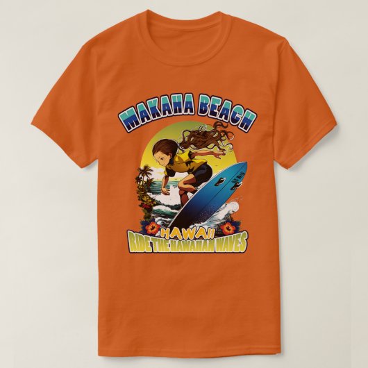 Hawaii makaha Beach Surfen 80802 TShirt (Design vorne)