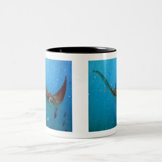 Hawaii Manta Ray Zweifarbige Tasse (Mittel)