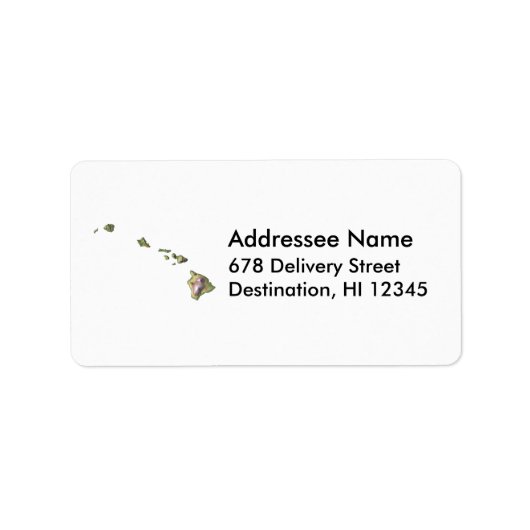 Hawaii Map Address Label Adressaufkleber (Vorne)