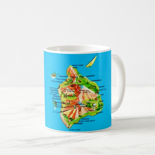 Hawaii Map Mug Kaffeetasse (VorderseiteRechts)