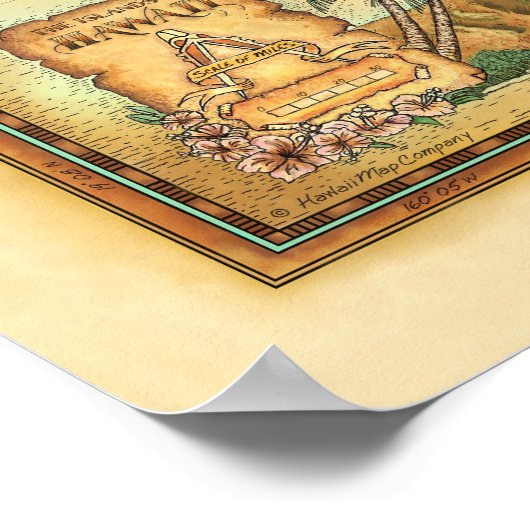 "Hawaii Map" Poster (Ecke)