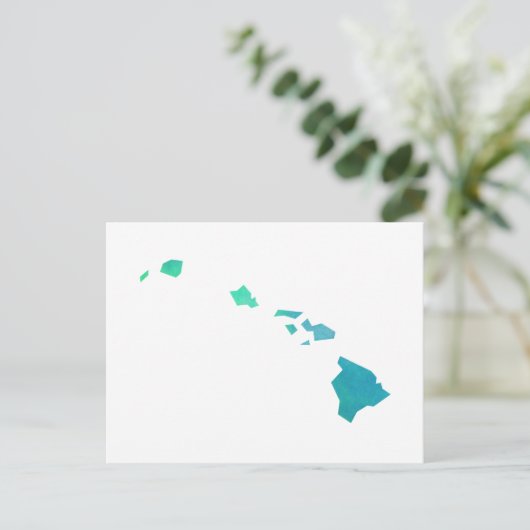 Hawaii Map Postkarte (Stehend Vorderseite)