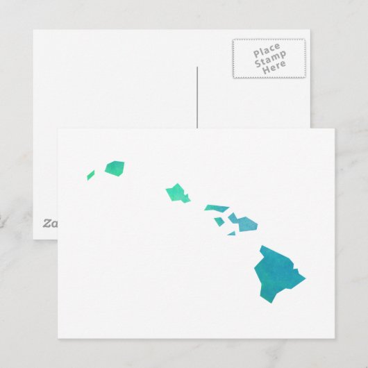 Hawaii Map Postkarte (Vorne/Hinten)