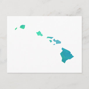 Hawaii Map Postkarte