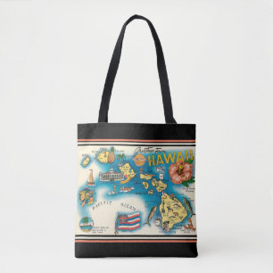 Hawaii Map Swanky Black Map Schulter Tasche