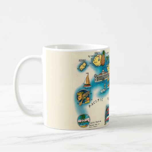 Hawaii Map-Tasse Kaffeetasse (Links)