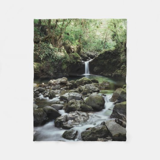 Hawaii, Maui, Ein Wasserfall mündet in Blue Pool Fleecedecke (Vorderseite)