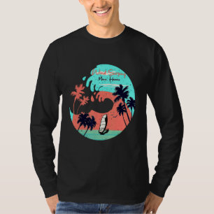 Hawaii Maui Strand Windsurfen Retro-Welle Sommer F T-Shirt