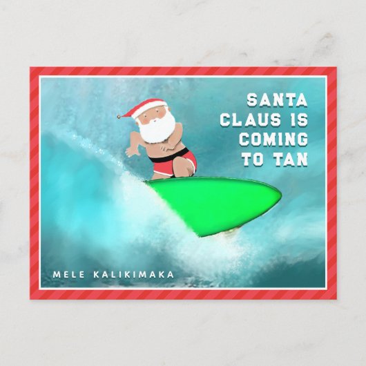 Hawaii Mele Kalikimaka Weihnachtspostcard Feiertagspostkarte (Vorderseite)