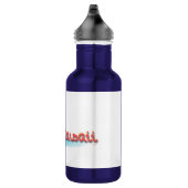 Hawaii mit Palmen, Blume und Surfbrett Edelstahlflasche (Rechts)