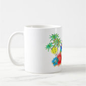 Hawaii mit Palmen, Blume und Surfbrett Kaffeetasse (Links)