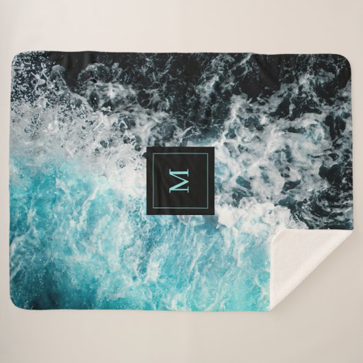 Hawaii Monogram Sherpadecke (Vorderseite (Horizontal))