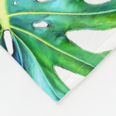 Hawaii Monstera Blatt Tropisches Grün Moderne Fleecedecke (Ecke)