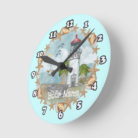 Hawaii Muscheln Leuchtturmuhr Runde Wanduhr (Winkel)