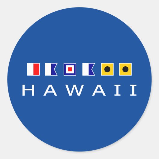 Hawaii Nautical Maritime Segelfahnen dunkel Runder Aufkleber (Vorderseite)