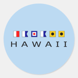 Hawaii Nautical Maritime Segelfahnen Farbe Runder Aufkleber