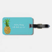 Hawaii Nene Gänse Staat Bird & Pineappa Aqua Blue Gepäckanhänger (Rückseite horizontal)