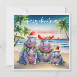 Hawaii Nilpferd feiert Weihnachten am Strand